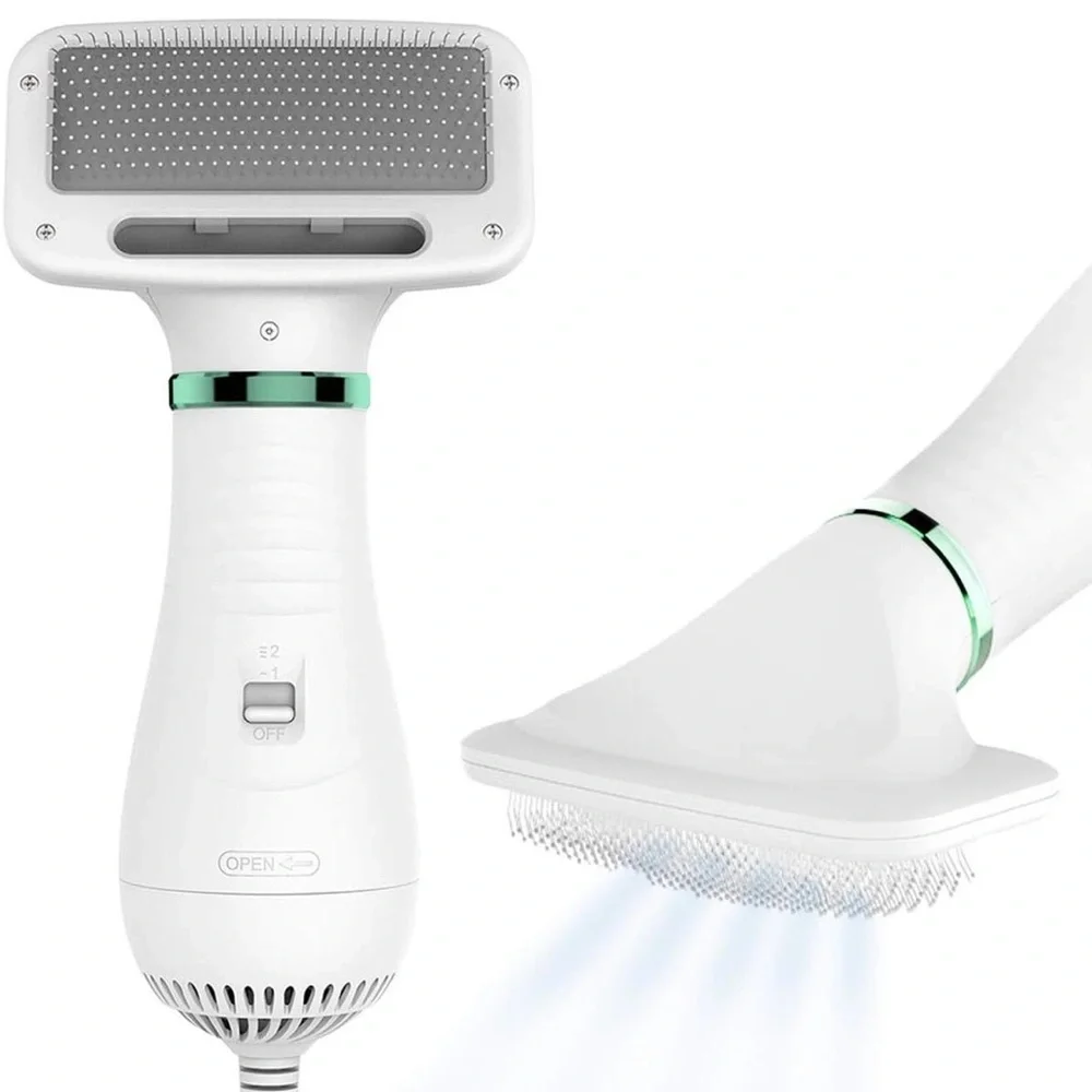 2-in-1 Dog Hair Dryer with Slicker Brush for Small-Sized Dogs and Cats